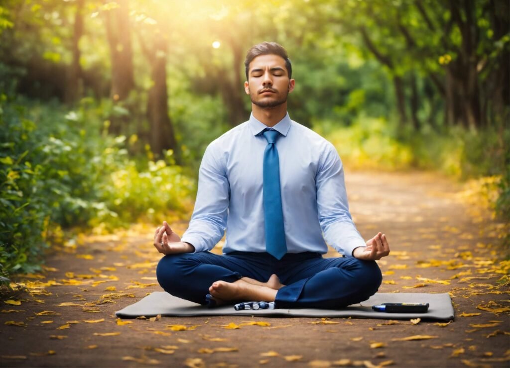 homem praticando mindfulness